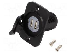 USB power supply | USB A socket x2 | Sup.volt: 12÷24VDC | 5V/2.4A