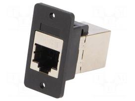 Coupler | Slim | Cat 6 | shielded | 8p8c | RJ45 socket,both sides | 29mm