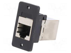 Coupler | Slim | Cat 5e | shielded | 8p8c | RJ45 socket,both sides
