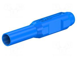 Laboratory connector: 2mm banana | plug | blue | gold-plated | 0.5mm2