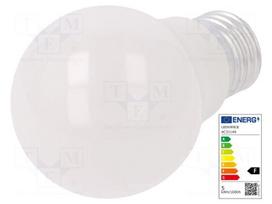 LED lamp | neutral white | E27 | 230VAC | 470lm | P: 5.5W | 4000K