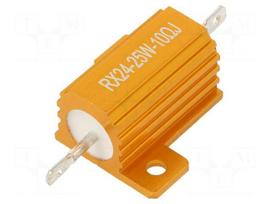 Resistor: wire-wound | 10Ω | with heatsink | 25W | ±5% | 50ppm/°C