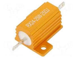 Resistor: wire-wound | with heatsink | 25Ω | 25W | ±5% | 50ppm/°C