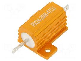 Resistor: wire-wound | 47Ω | with heatsink | 25W | ±5% | 50ppm/°C
