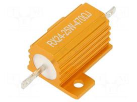 Resistor: wire-wound | 470Ω | with heatsink | 25W | ±5% | 30ppm/°C