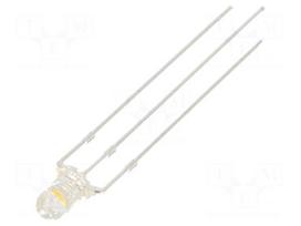 LED | red/warm white | 3mm | 30° | Front: convex | 2.1÷2.6/3.1÷3.6VDC