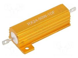 Resistor: wire-wound | 1Ω | with heatsink | 50W | ±1% | 50ppm/°C | 38.5mm