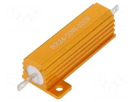 Resistor: wire-wound | 22Ω | with heatsink | 50W | ±1% | 50ppm/°C