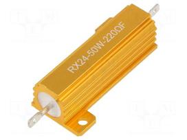 Resistor: wire-wound | with heatsink | 220Ω | 50W | ±1% | 50ppm/°C