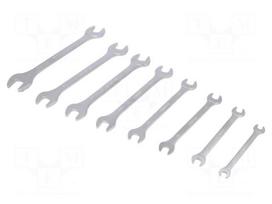 Wrench: flat-set | Chrom-vanadium steel | 8pcs.