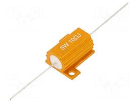 Resistor: wire-wound | with heatsink | 10Ω | 5W | ±5% | 50ppm/°C | axial