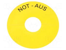 Warning plate | 22mm | 3SU1.5 | Ømount.hole: 22mm | Ø: 75mm | SIRIUS ACT
