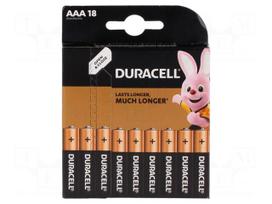 Battery: alkaline | AAA,R3 | 1.5V | non-rechargeable | 18pcs.