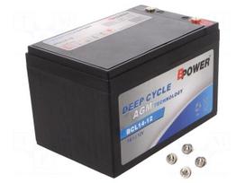 Re-battery: acid-lead | 12V | 14Ah | AGM | maintenance-free,left +