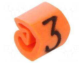 Markers | Marking: 3 | 1.3÷3mm | PVC | orange | -30÷80°C | leaded | CLI C