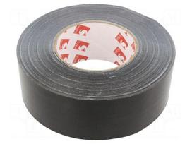 Tape: duct | W: 50mm | L: 50m | Thk: 0.26mm | black | caoutchouc | -20÷80°C