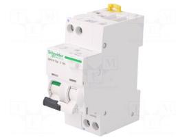 RCBO breaker | Inom: 10A | Ires: 30mA | Max surge current: 250A | IP20