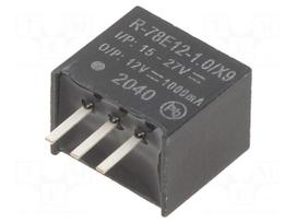 Converter: DC/DC | 12W | Uin: 15÷27VDC | Uout: 12VDC | Iout: 1A | SIP3 | PCB