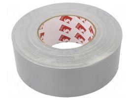 Tape: duct | W: 50mm | L: 50m | Thk: 0.26mm | silver | caoutchouc | -20÷80°C