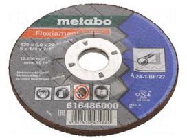 Grinding wheel | Ø: 125mm | Disc thick: 6mm | steel | 22.22mm