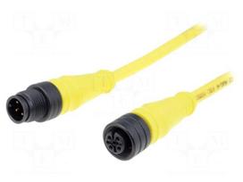 Cable: for sensors/automation | M12 | PIN: 4 | M12 male,M12 female