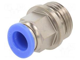 Push-in fitting | straight | -0.95÷15bar | nickel plated brass