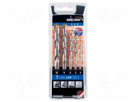 Drill set | for concrete | steel | blister | LONGLIFE | 5pcs.