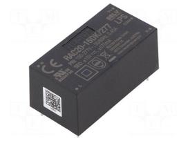Converter: AC/DC | 20W | Uin: 85÷305VAC,120÷430VDC | Uout: 15VDC | 84%