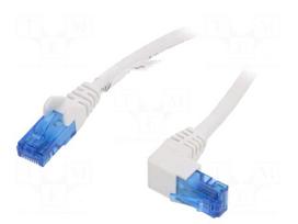 Patch cord | U/UTP | Cat 6a | RJ45 plug,RJ45 down angled plug | CCA
