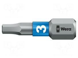 Screwdriver bit | hex key | HEX 3mm | 1/4" | Overall len: 25mm
