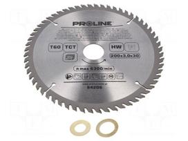 Circular saw | Ø: 200mm | Teeth: 60 | cemented carbide | hardened | wood