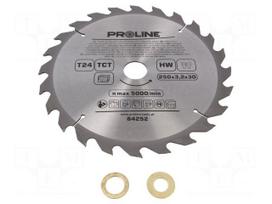 Circular saw | Ø: 250mm | Teeth: 24 | cemented carbide | hardened | wood