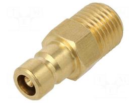 Connector | connector pipe,with valve | max.10bar | brass | Seal: FPM