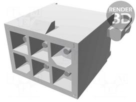 Connector: wire-board | socket | male | PIN: 6 | 600V | straight | THT