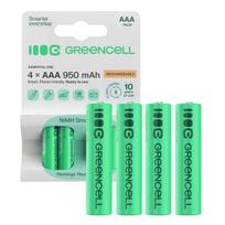Green Cell Rechargeable Batteries 4x AAA HR03 950mAh