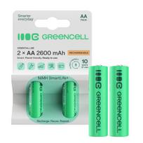 Green Cell Rechargeable Batteries 2x AA HR6 2600mAh