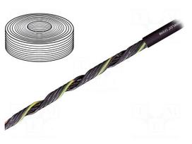 Wire: control cable | 5G0.5mm2 | PUR | black | stranded | Cu | 7mm