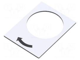 Label | white | Button marking: arrow | control cassette | 30x40mm