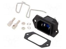 Connector: AC supply | socket | male | 10A | 250VAC | C14 (E) | 6100-3