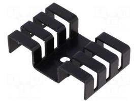 Heatsink: extruded | U | TO220 | black | L: 25.4mm | W: 39.4mm | H: 9.5mm