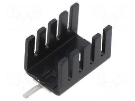Heatsink: extruded | U | TO220 | black | L: 19mm | W: 13.2mm | H: 12.7mm