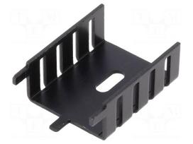 Heatsink: extruded | U | TO220 | black | L: 35.1mm | W: 25.4mm | H: 12.7mm
