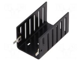 Heatsink: extruded | U | TO220 | black | L: 42.6mm | W: 25mm | H: 25mm | 8°C/W