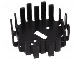 Heatsink: extruded | U | TO3 | black | L: 64mm | W: 64mm | H: 23.3mm | 2.6°C/W