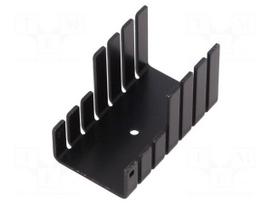 Heatsink: extruded | U | TO220 | black | L: 42.5mm | W: 25.4mm | H: 25.2mm