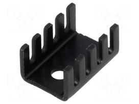 Heatsink: extruded | U | TO220 | black | L: 19.1mm | W: 13.2mm | H: 9.5mm