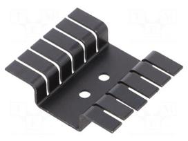 Heatsink: extruded | U | TO220 | black | L: 36.8mm | W: 44.5mm | H: 9.5mm