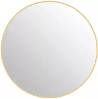 HOMCOM 70 x 70 cm apvalus vonios veidrodis, sieninis tvirtinimas, paauksuotas rėmelis