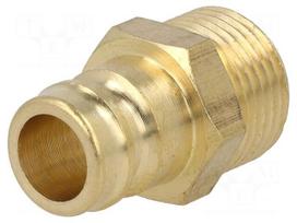 Connector | connector pipe | max.15bar | brass | Seal: FPM | D1: 9mm