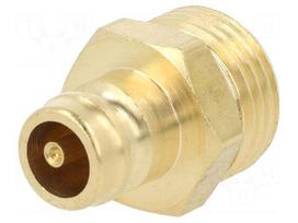 Connector | connector pipe,with valve | max.15bar | brass | Seal: FPM